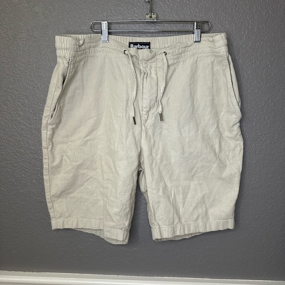 Barbour Linen Cotton Blend Shorts Size 38 Mens - Picture 1 of 10